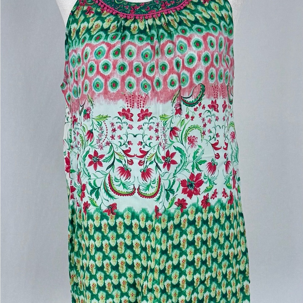 Floral Green and Pink Women's Top